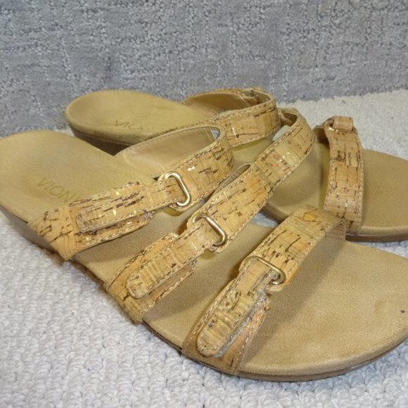 Vionic Womens Size 9 US Beige Cork Ortho Slide Wedge Heels Sandals 381DWYN - Picture 9 of 10